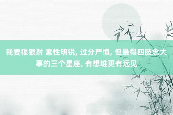 我要狠狠射 素性明锐, 过分严慎, 但最得四肢念大事的三个星座, 有想维更有远见